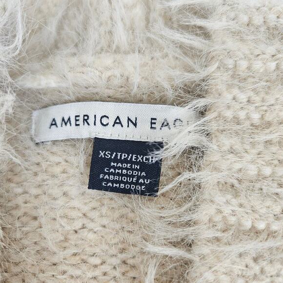 American Eagle Soft Cozy Cream Cardigan XS - Picture 5 of 9